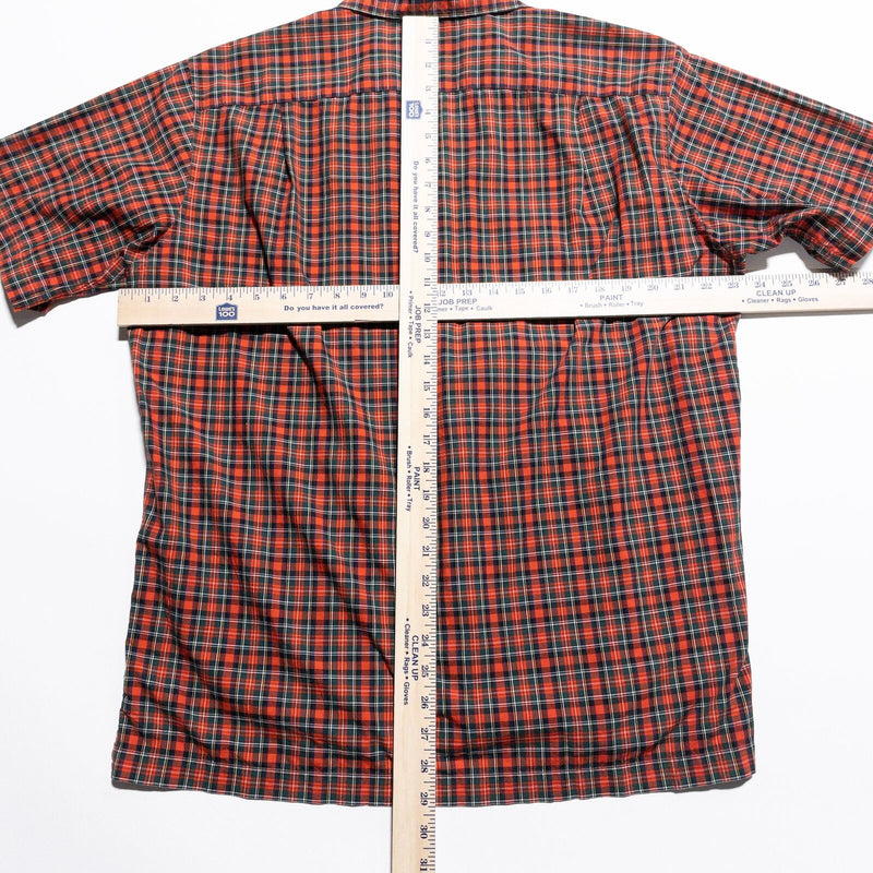 Polo Ralph Lauren Loop Collar Shirt Men's Medium Red Plaid Camp Adams Vintage