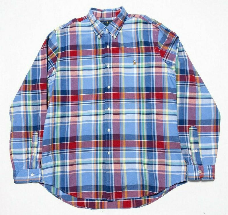 Polo Ralph Lauren Button-Down Shirt Multi-Color Plaid Blue Men's XL Classic Fit