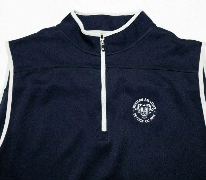 FootJoy Men's XL Navy Blue 1/4 Zip Performance Wicking Polyester Golf Vest