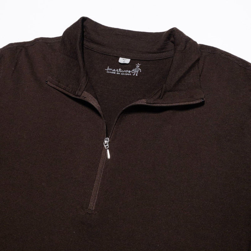 SmartWool 1/4 Zip Sweater Men's Small Pullover Merino Wool Base Layer Brown