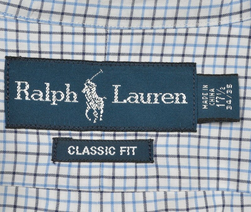 Polo Ralph Lauren Men's 17.5-34/35 Classic Fit White Plaid Button-Down Shirt