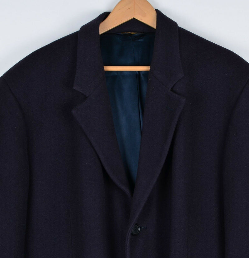Brooks Brothers Men's 44R Wool Navy Blue Vintage USA Union Trench Overcoat