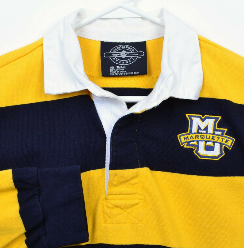 Marquette University Men's Small Golden Eagles Chunky Striped Rugby Shirt