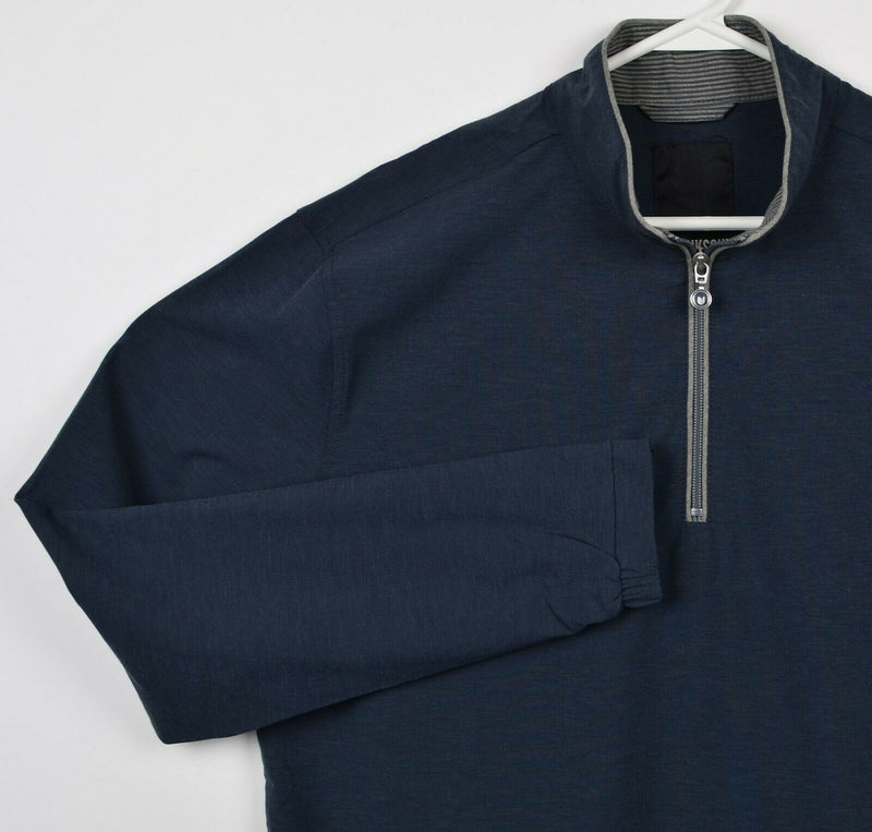 Linksoul Men's Medium 1/4 Zip Heather Blue Polyester Lightweight Golf Jacket