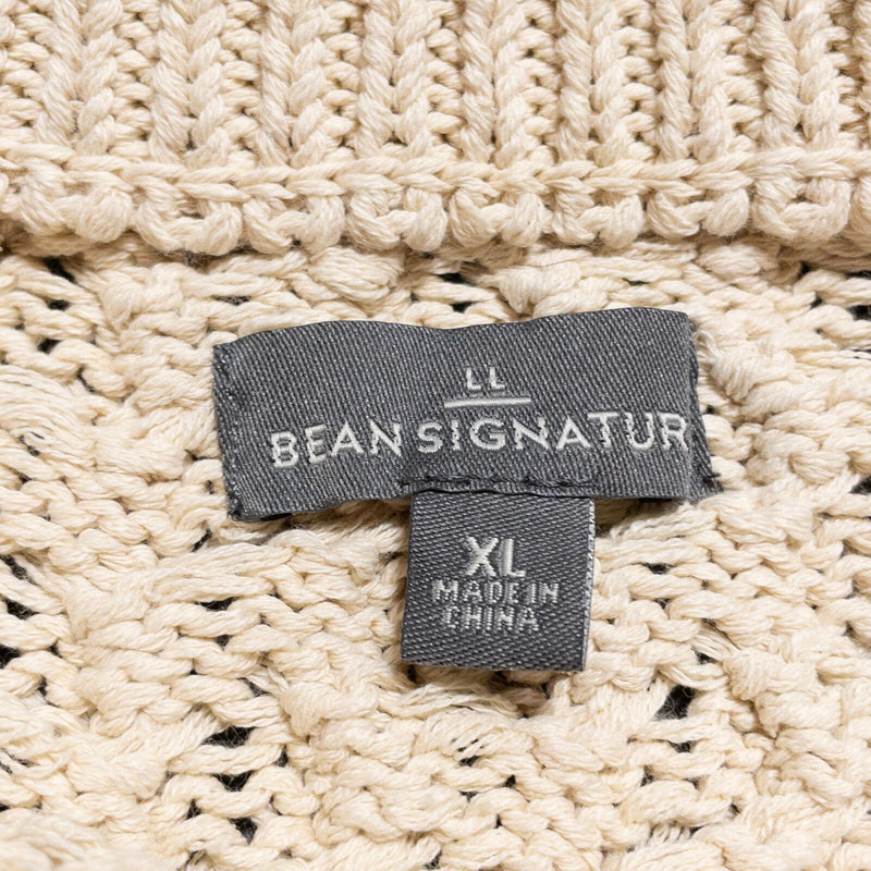 L.L. Bean Fisherman Sweater Men's XL Cable-Knit Beige Signature Pullover 505183