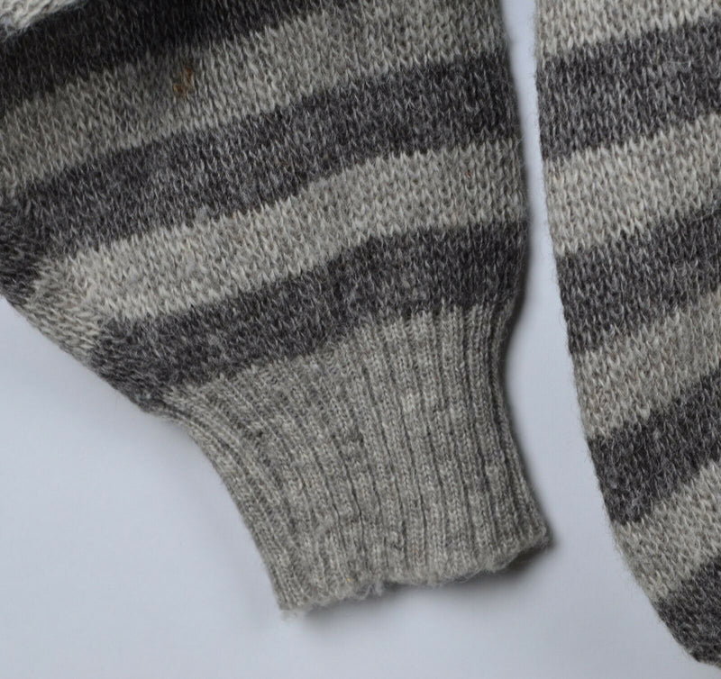 Vtg Hilda Ltd. Men's Sz XL 100% Wool Nordic Iceland Geometric HOLE STAIN Sweater