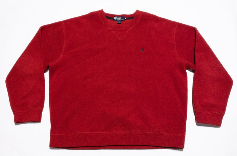 Polo Ralph Lauren Sweatshirt Men's XL Pullover Fleece Vintage 90s Red Crewneck