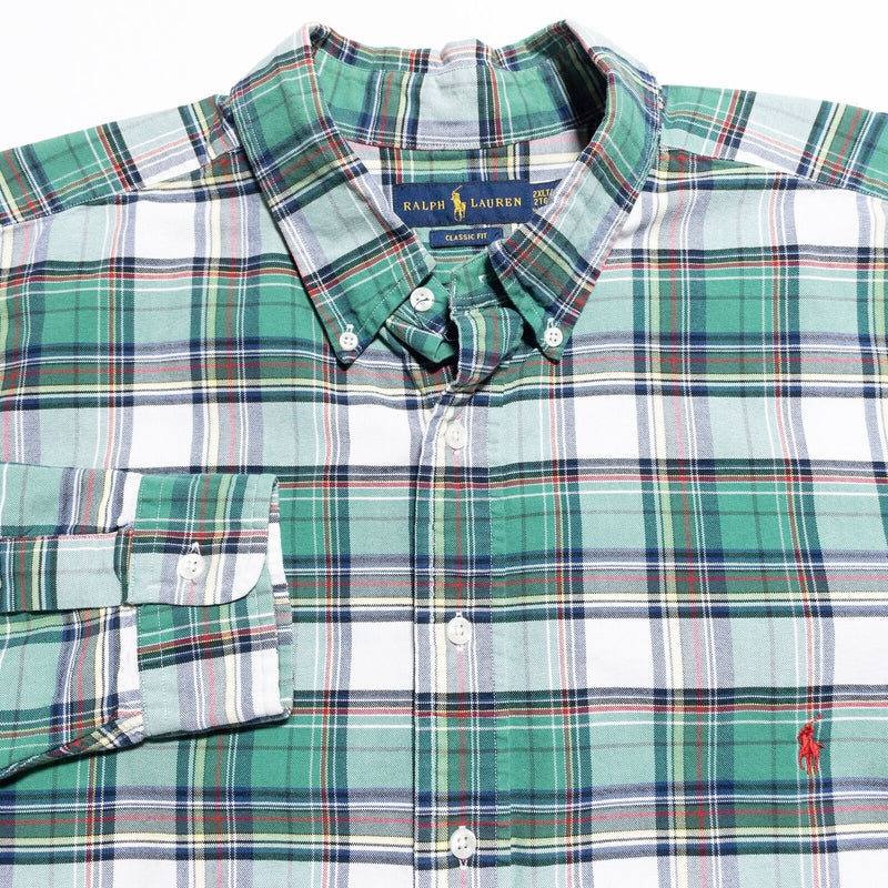 Polo Ralph Lauren 2XLT Men's Shirt Classic Fit Button-Down Green Plaid