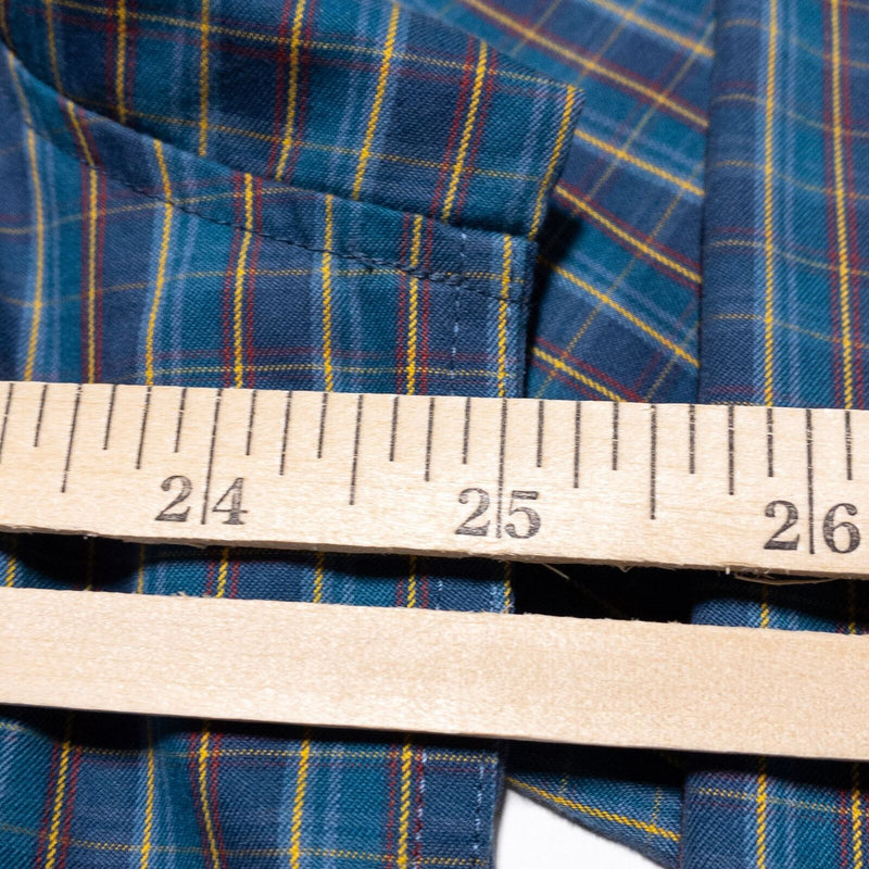Duluth Trading Magnet Shirt Mens LT Large Tall MagnaReady Blue Plaid Long Sleeve