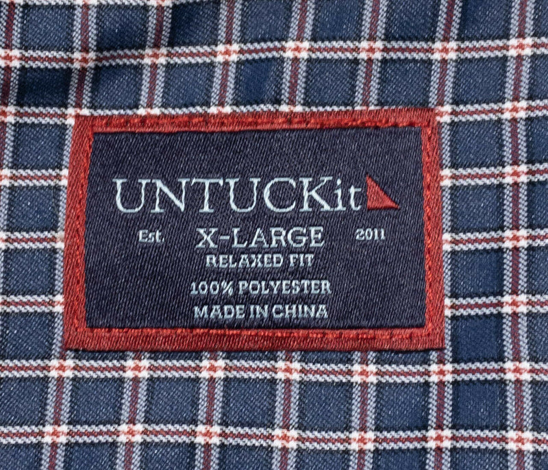 UNTUCKit Performance Button-Down Shirt Wicking Navy Blue Men's XL Relaxed Fit