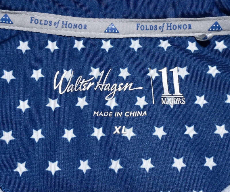 Walter Hagen Folds of Honor XL Men's Polo Golf Red White Blue Wicking Patriotic