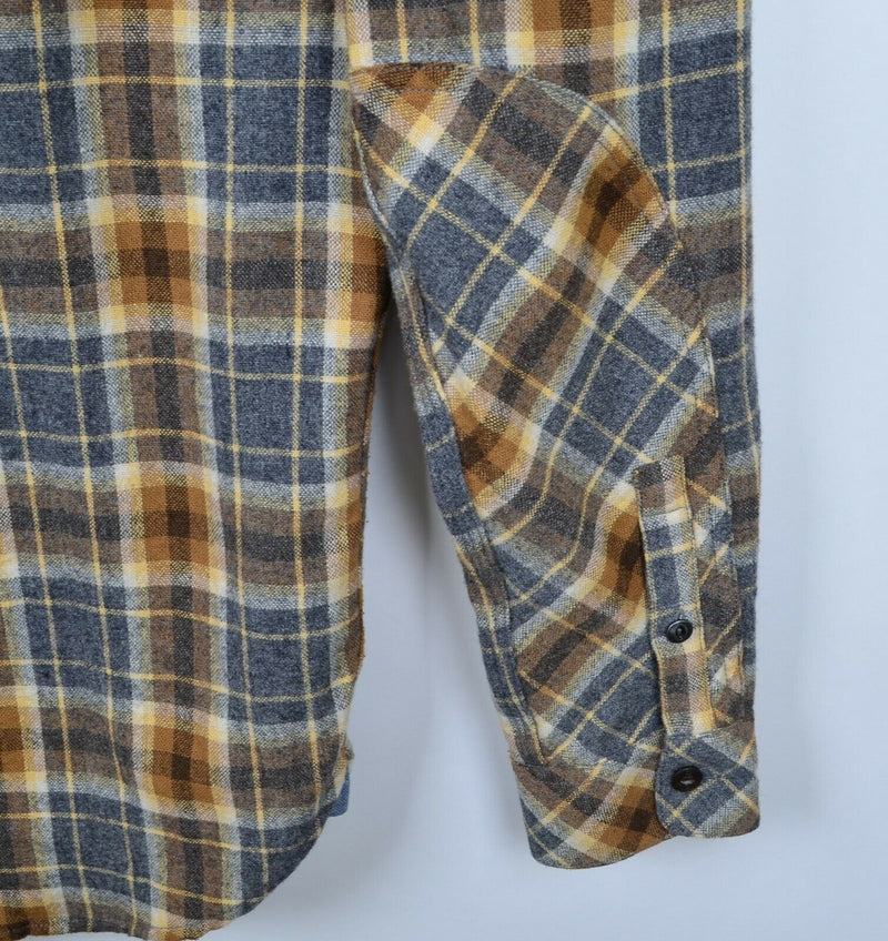 Levi's Men's Sz Medium Slim Fit Wool Blend CPO Brown Plaid Flannel Shirt