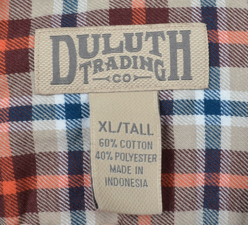 Duluth Trading Co Men's XLT Cotton Poly Blend Red Check Button Flannel Shirt