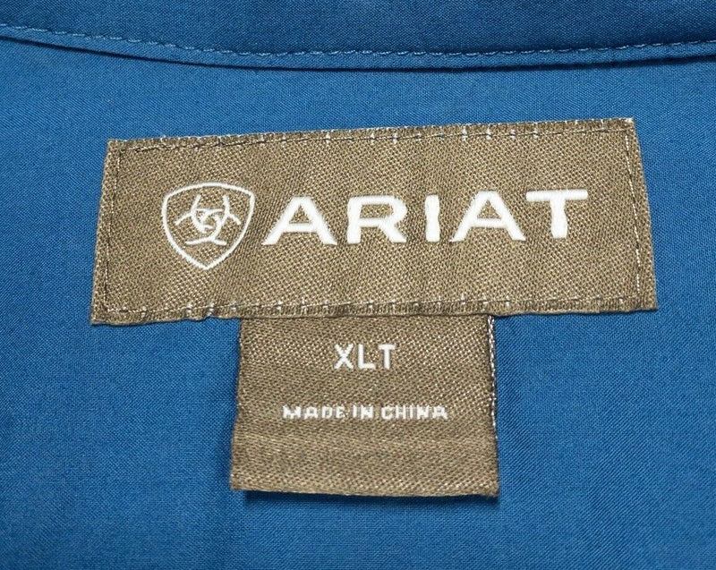 Ariat XLT Men's Shirt Long Sleeve Button-Down Solid Blue Western Rodeo XL Tall