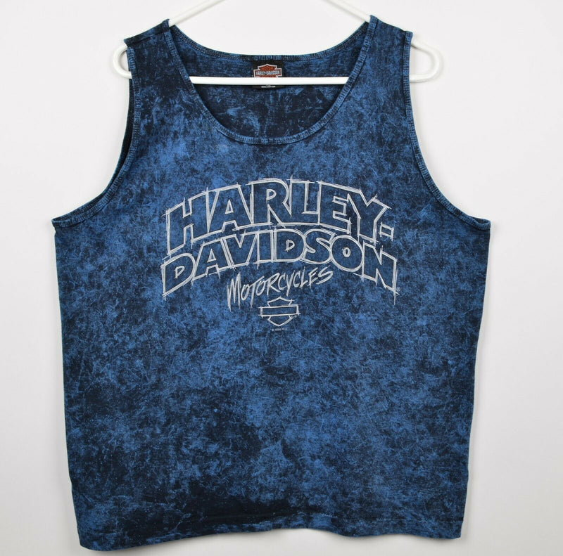 Vintage 1996 Harley-Davidson Men's Sz XL Las Vegas Stripe Blue Tie-Dye Tank Top