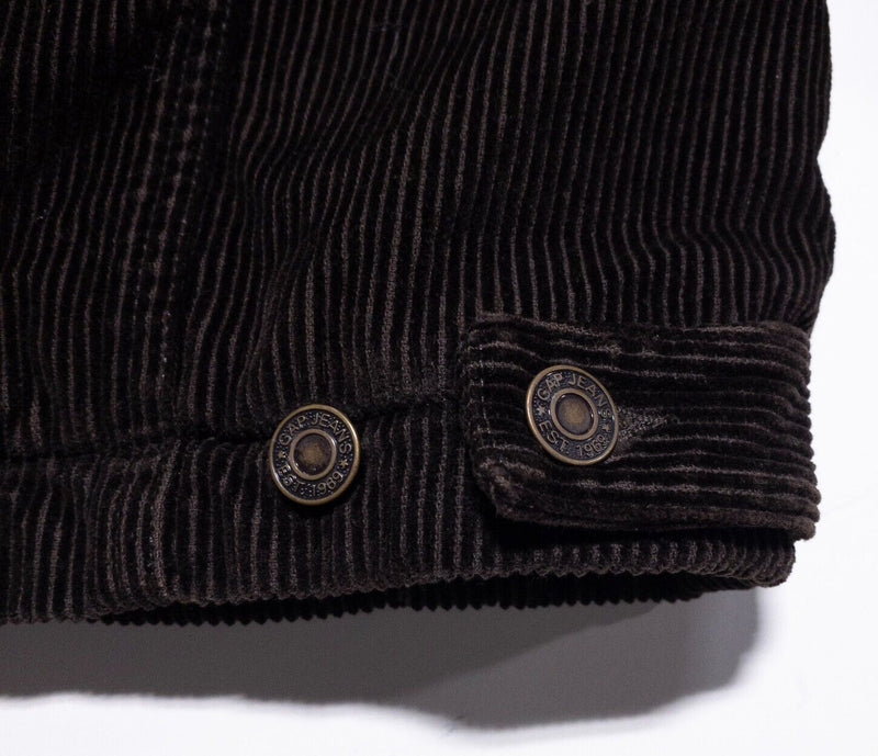 Gap Corduroy Jacket Men's Large Sherpa Quilt Lined Vintage Button-Front Brown