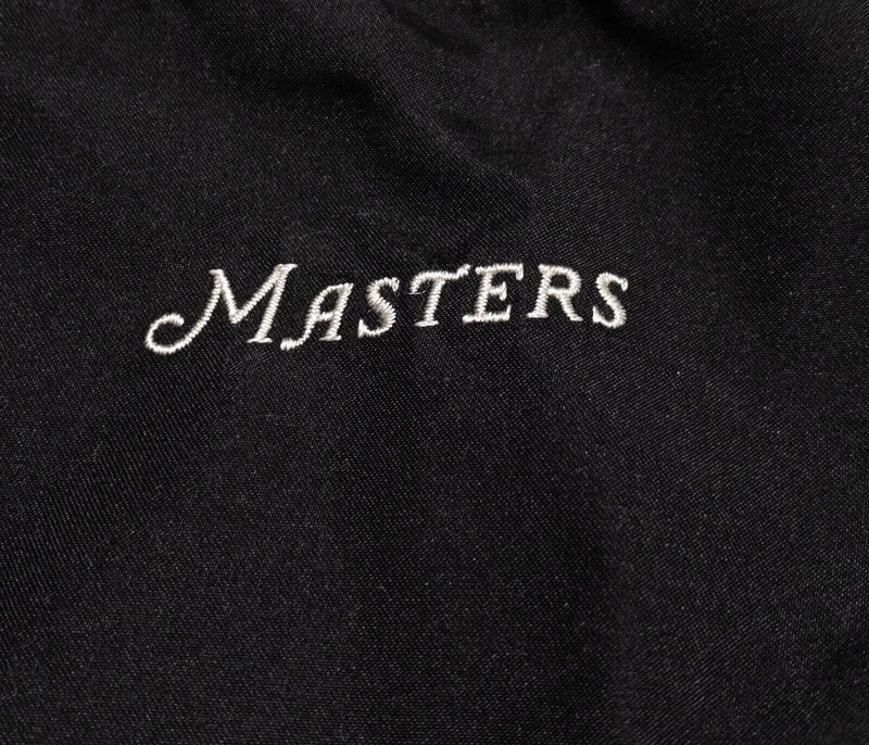 Masters Golf Jacket Women's Medium Magnolia Lane Windbreaker Black 1/4 Zip
