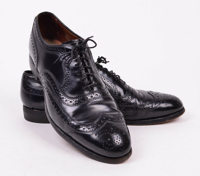 Allen Edmonds Men's 8.5 D McAllister Black Leather Oxfords Wingtip USA Shoes