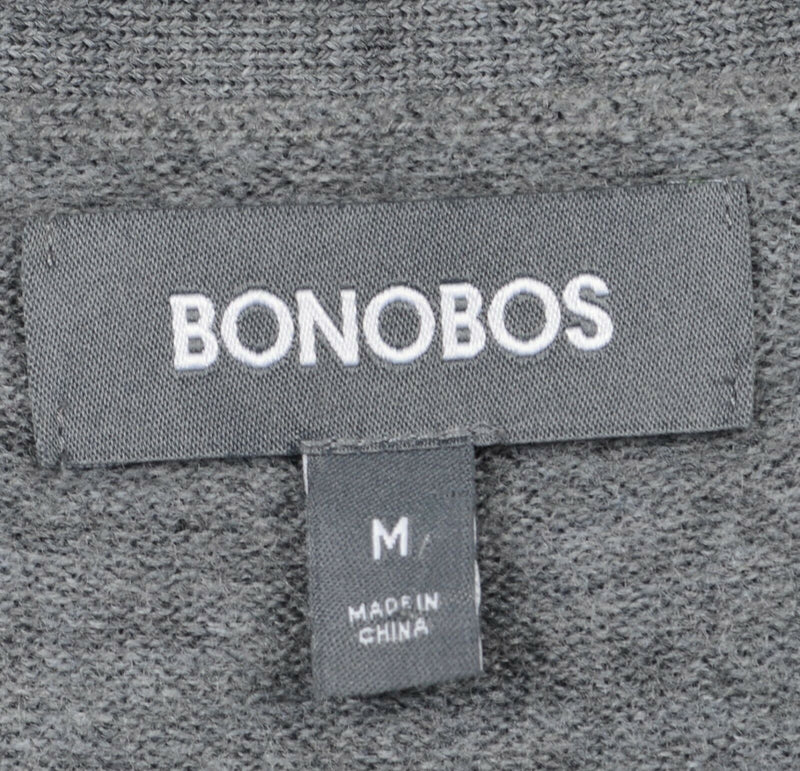 Bonobos Men's Medium? 100% Merino Wool Gray V-Neck Cardigan Sweater