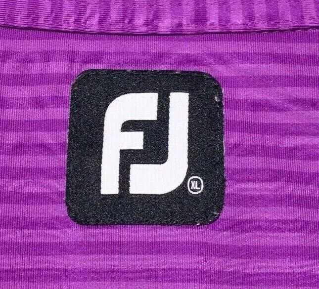 FootJoy Golf Shirt XL Men's Polo Purple Striped Wicking Performance Stretch