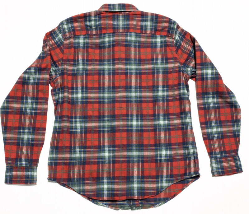 Abercrombie & Fitch Flannel Shirt Large Men's Red Blue Plaid Long Sleeve Button