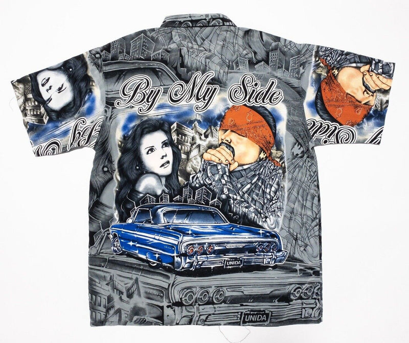 Cruizin Low Shirt Large Men's Vintage 90s Polyester By My Side Low Rider Homies