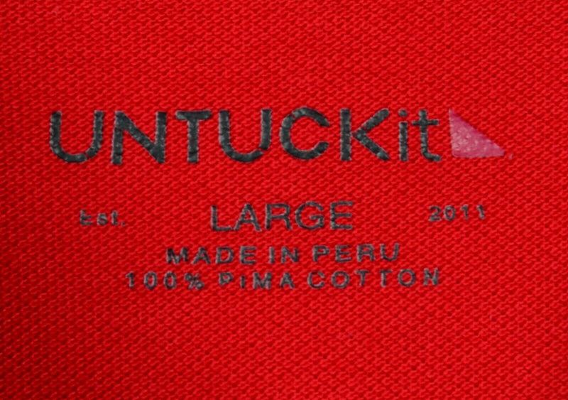 UNTUCKit Men's Sz Large Solid Red Pima Cotton Short Sleeve Polo Shirt