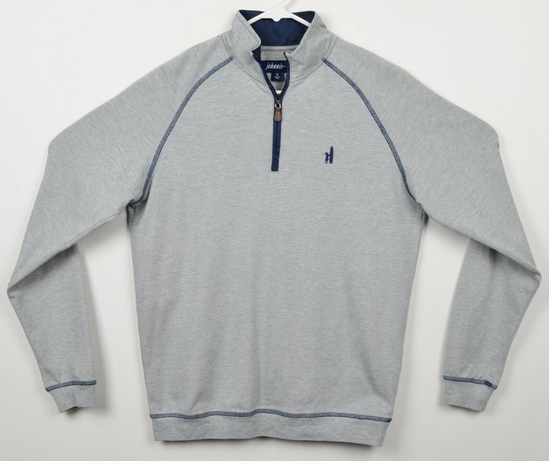 Johnnie-O Men's Sz Small 1/4 Zip Cotton Blend Gray Mid-weight Sweater Sweatshirt