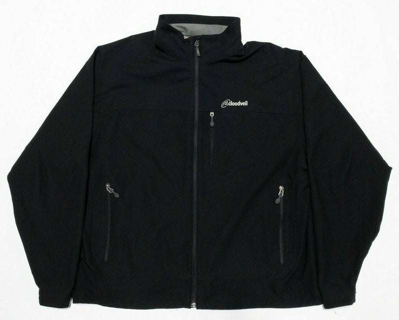 Cloudveil Softshell Jacket Full Zip Solid Black Zip Pockets Packable Men's XL