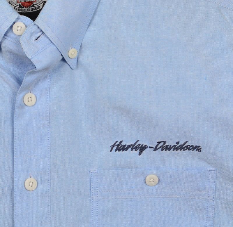 Harley-Davidson Men's Large Blue Oxford Motorcycle Button-Down Shirt