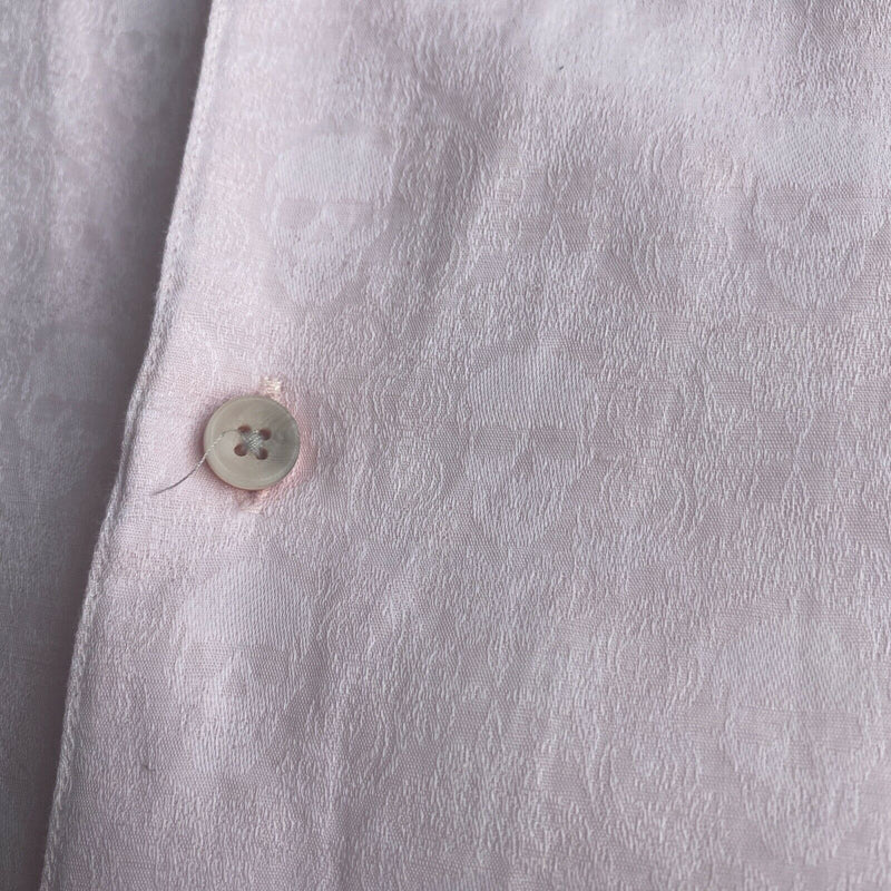 Robert Graham Men's 3XL Classic Fit Skull Light Pink Linen Button-Front Shirt