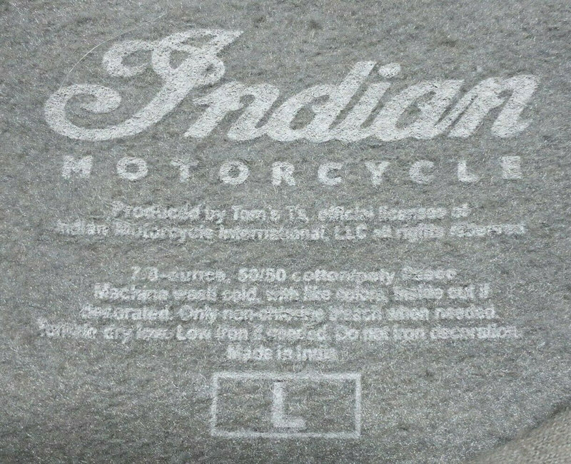 Indian Motorcycle Men's Large Biker Solid Gray Pullover Hoodie Sweatshirt