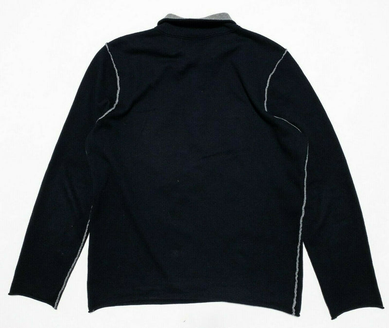 Carbon 2 Cobalt Cotton Cashmere Blend Black Pullover Sweater Men's Large