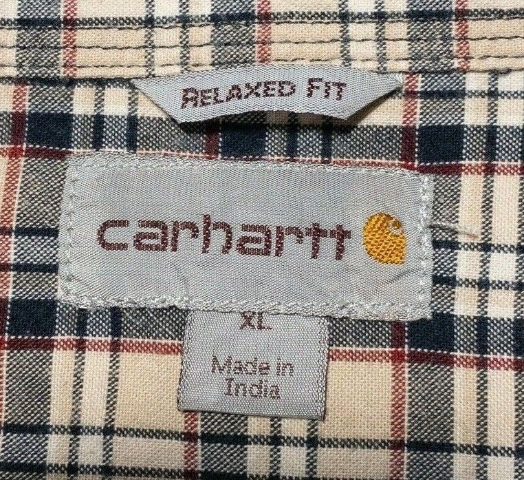 Carhartt Shirt XL Relaxed Fit Fort Plaid Short Sleeve Casual Work 101553