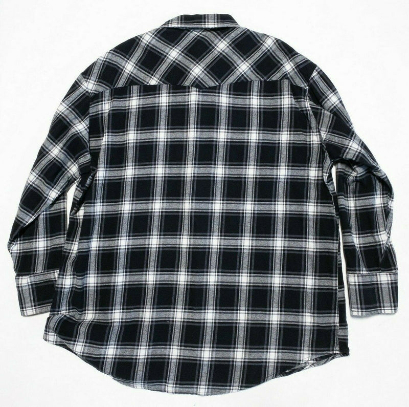 Ely Cattleman Pearl Snap Flannel Shirt Men's 3XLT (3XL Tall) Black Plaid