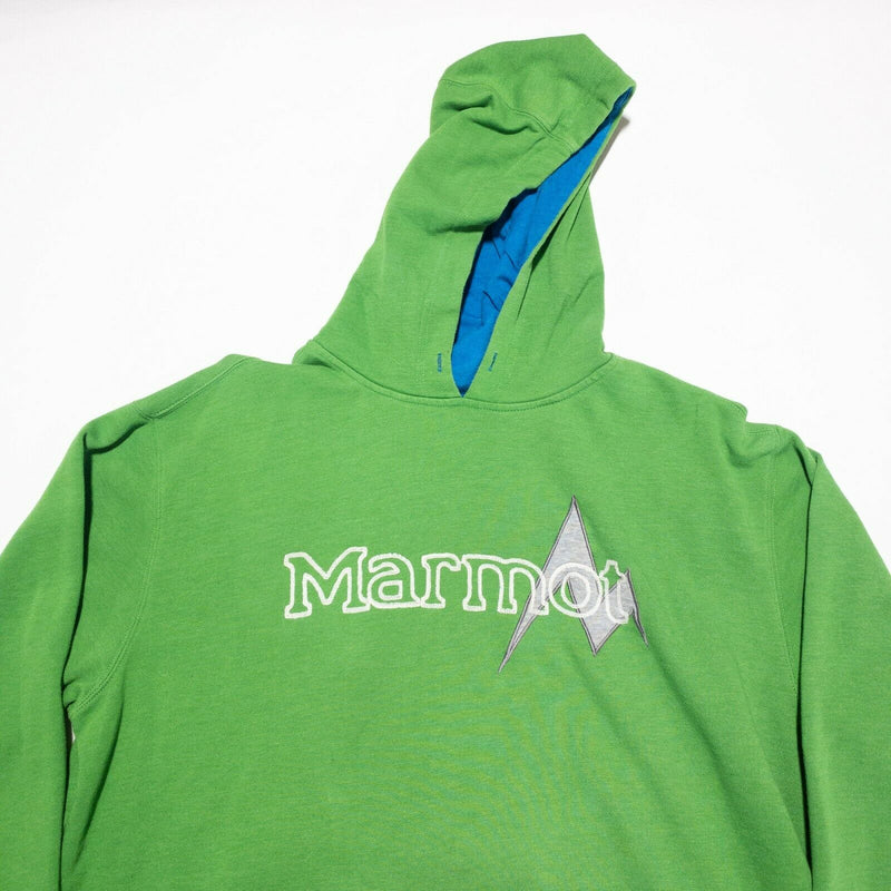 Marmot Solid Green Mountain Logo Graphic Pullover Hoodie Sweatshirt Men's XL