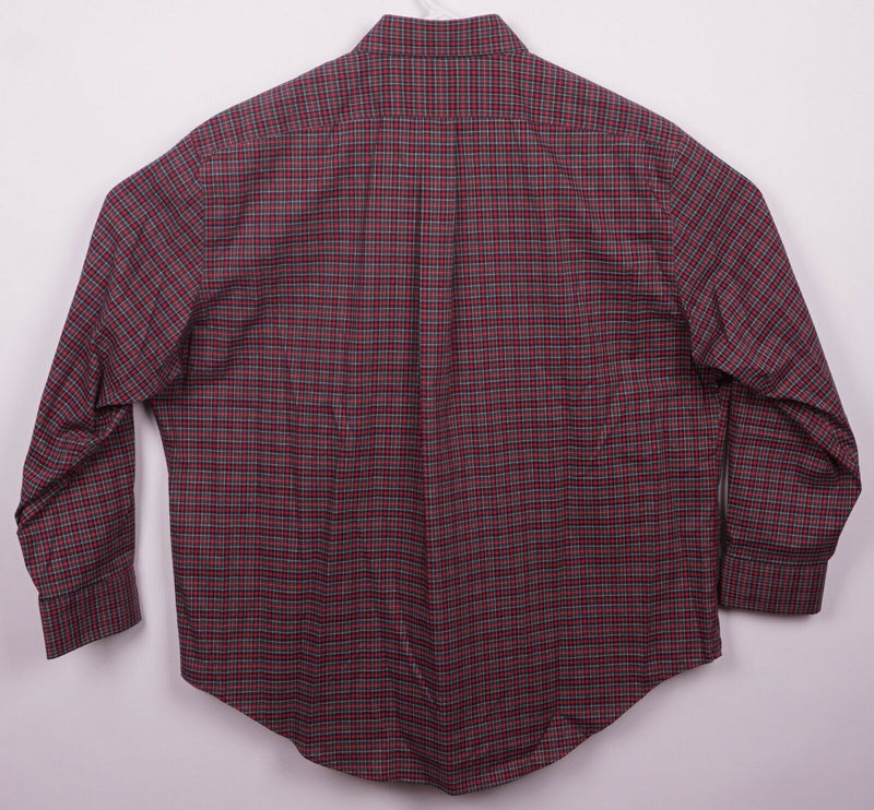 Lauren Ralph Lauren Men's 18 Non-Iron Red Green Tartan Plaid Button-Down Shirt