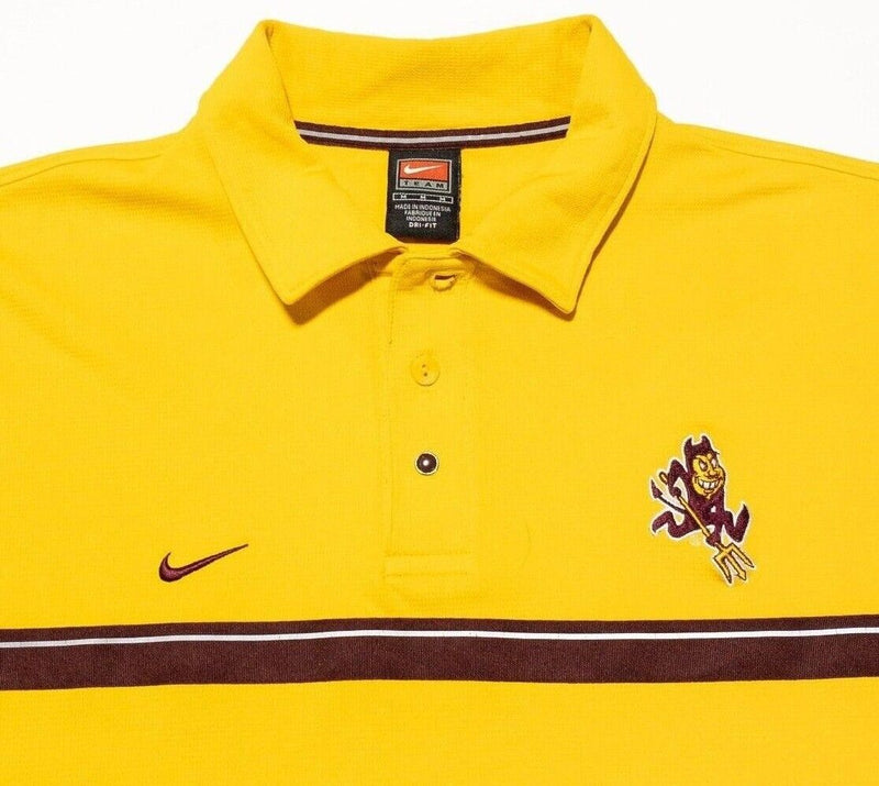 ASU Sun Devils Nike Team Men's Medium Golf Polo Dri-Fit Yellow Arizona State