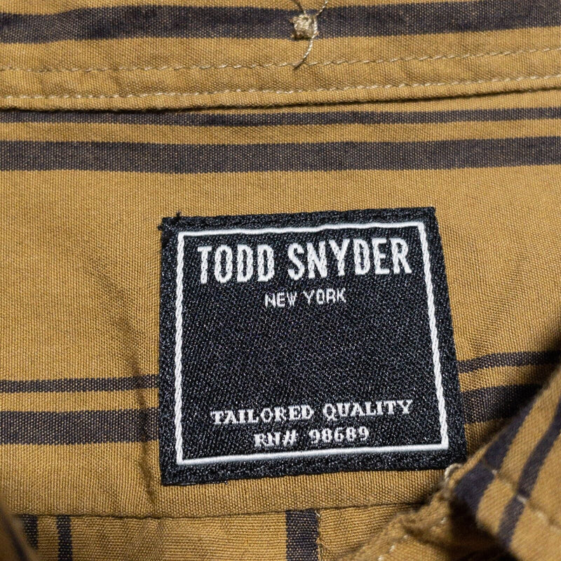 Todd Snyder Shirt Men's Medium Striped Gold Long Sleeve Button-Down New York