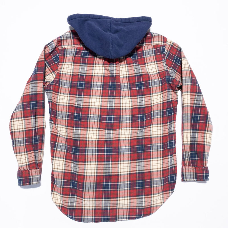 Polo Ralph Lauren Shirt Hoodie Men's Medium Red Plaid Button-Up