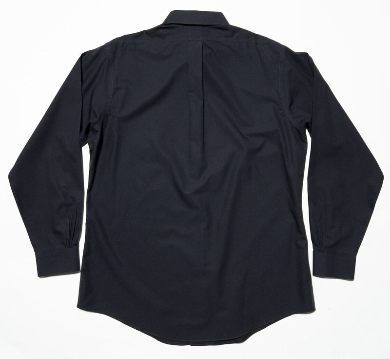 Brooks Brother Men's 16.5 Slim Fit Dress Shirt Solid Black Long Sleeve Formal