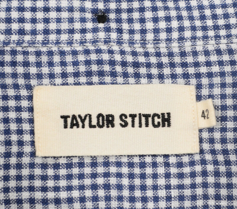 Taylor Stitch Men's Sz 42 (Large) 100% Linen Blue Plaid Check Button-Down Shirt