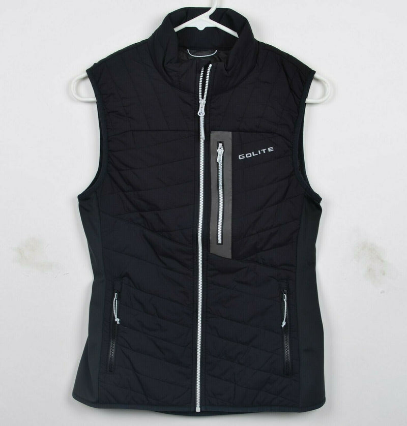 GoLite Women's Small Primaloft Black Full Zip Packable Lightweight Puffer Vest