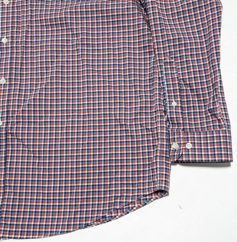 L.L. Bean Wrinkle-Free Kennebunk Sport Shirt Red Blue Check Button-Down Men's XL