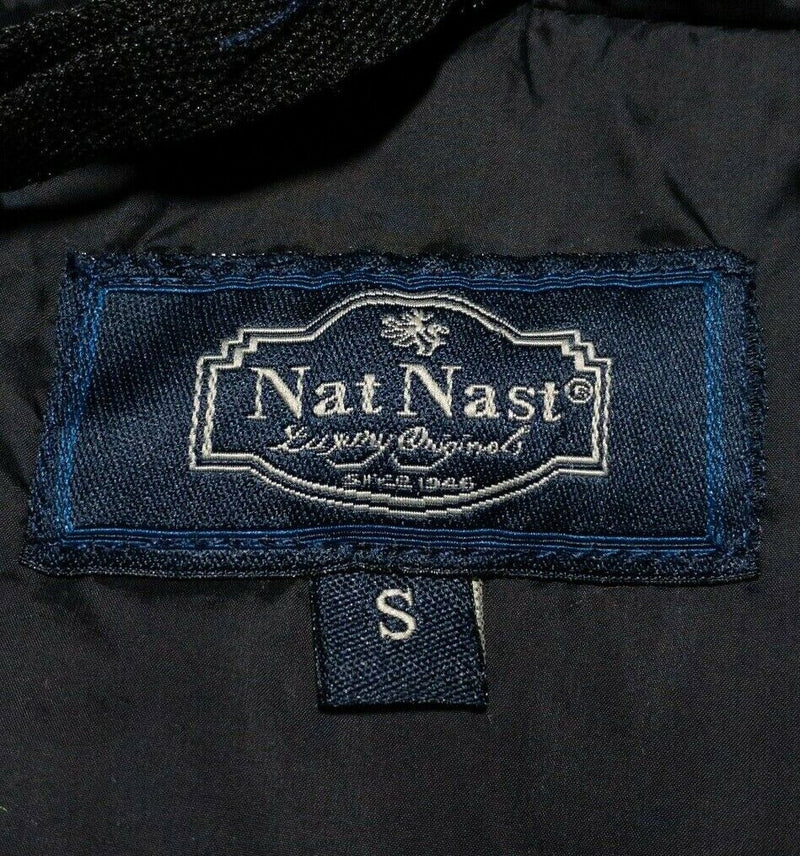 Nat Nast Puffer Vest Men's Small Quilted Full Zip Solid Black Insulated