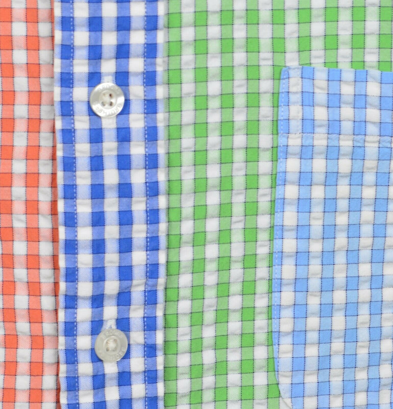 Brooks Brothers Men's Sz Small Traditional Fit Seersucker Colorblock Shirt