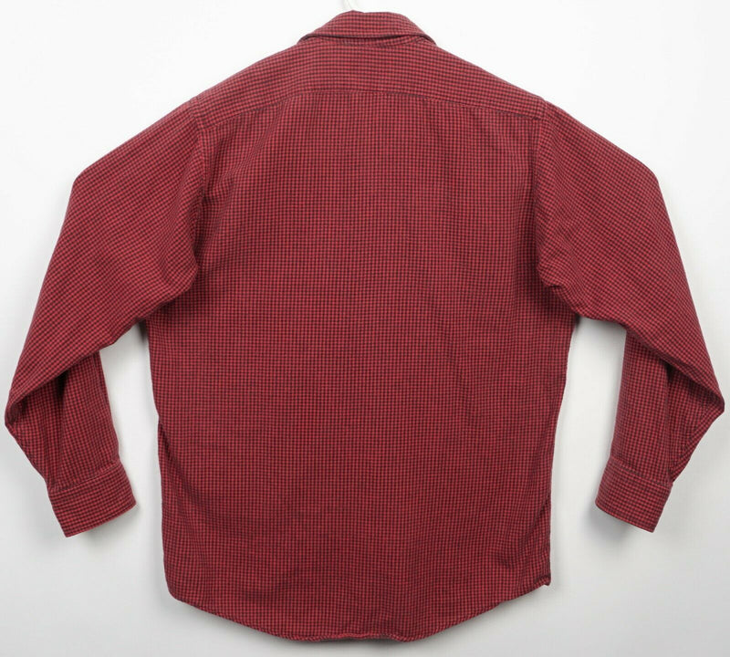 Vintage 90s L.L. Bean Men's Medium Red Shepherd Check Flannel Shirt