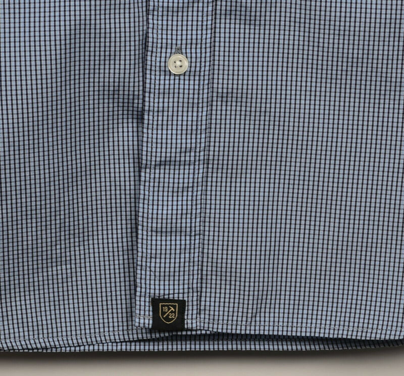 Allen Edmonds Men's Sz Medium Blue Navy Plaid Made in USA Button-Down Shirt