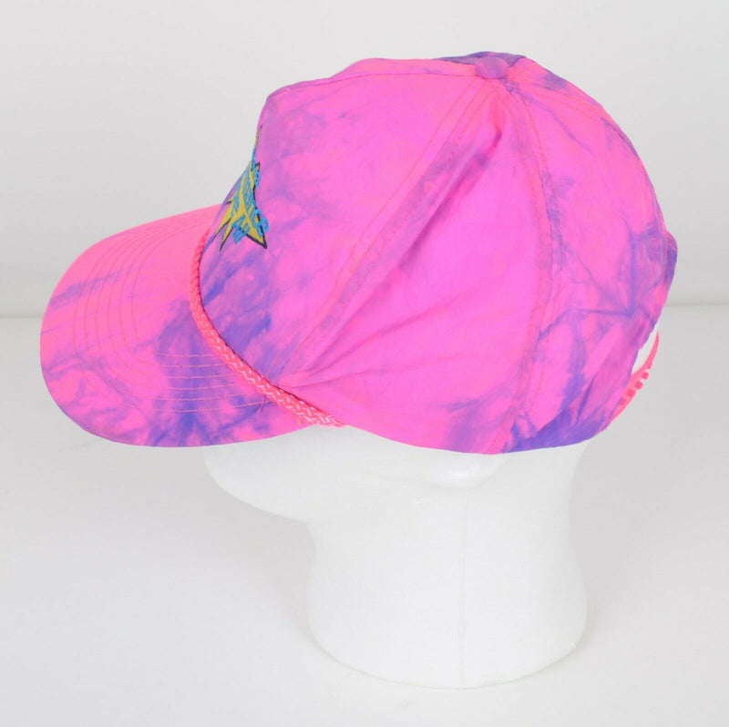 Vtg 90s Polaris Performance Men Adjustable Pink Purple Shiny Rope Snapback Hat