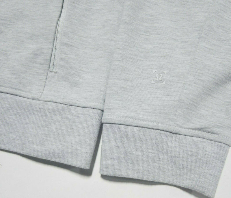 Lululemon Men's 2XL Heather Gray Full Zip Athleisure Stretch Hoodie Sweatshirt